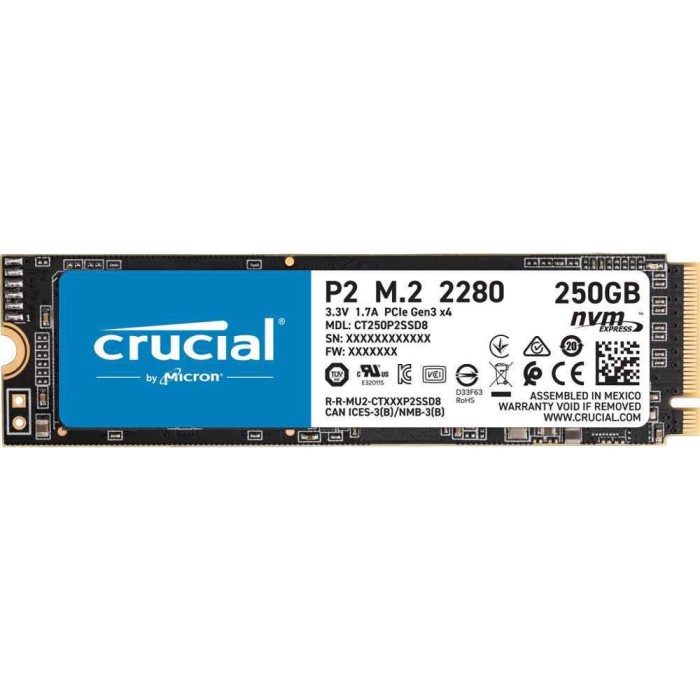 CRUCIAL SSD Internal P2 M.2 NVMe 250GB