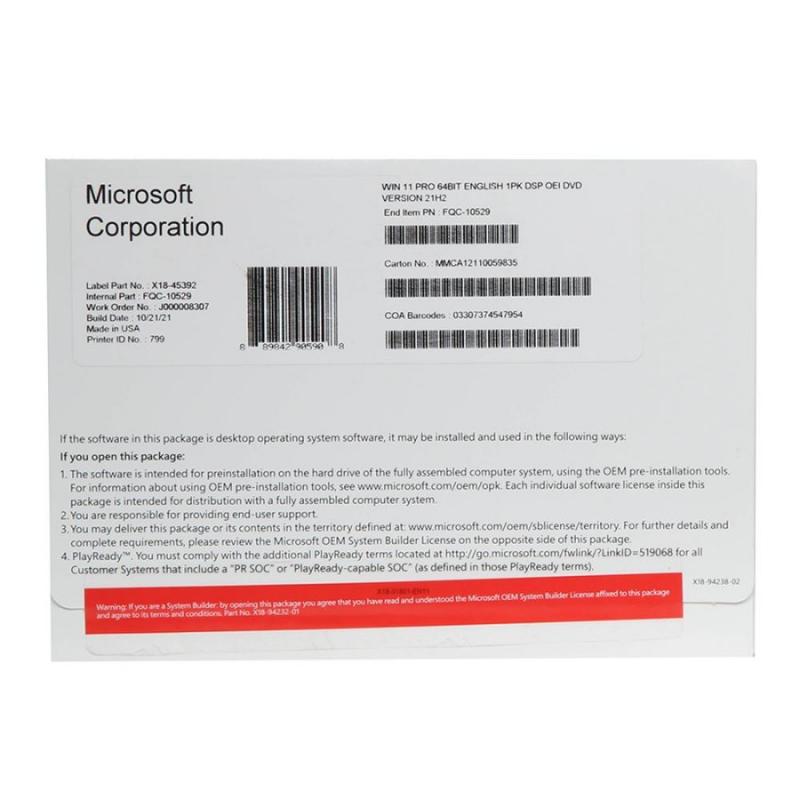 MICROSOFT Software Windows Profesional 2011